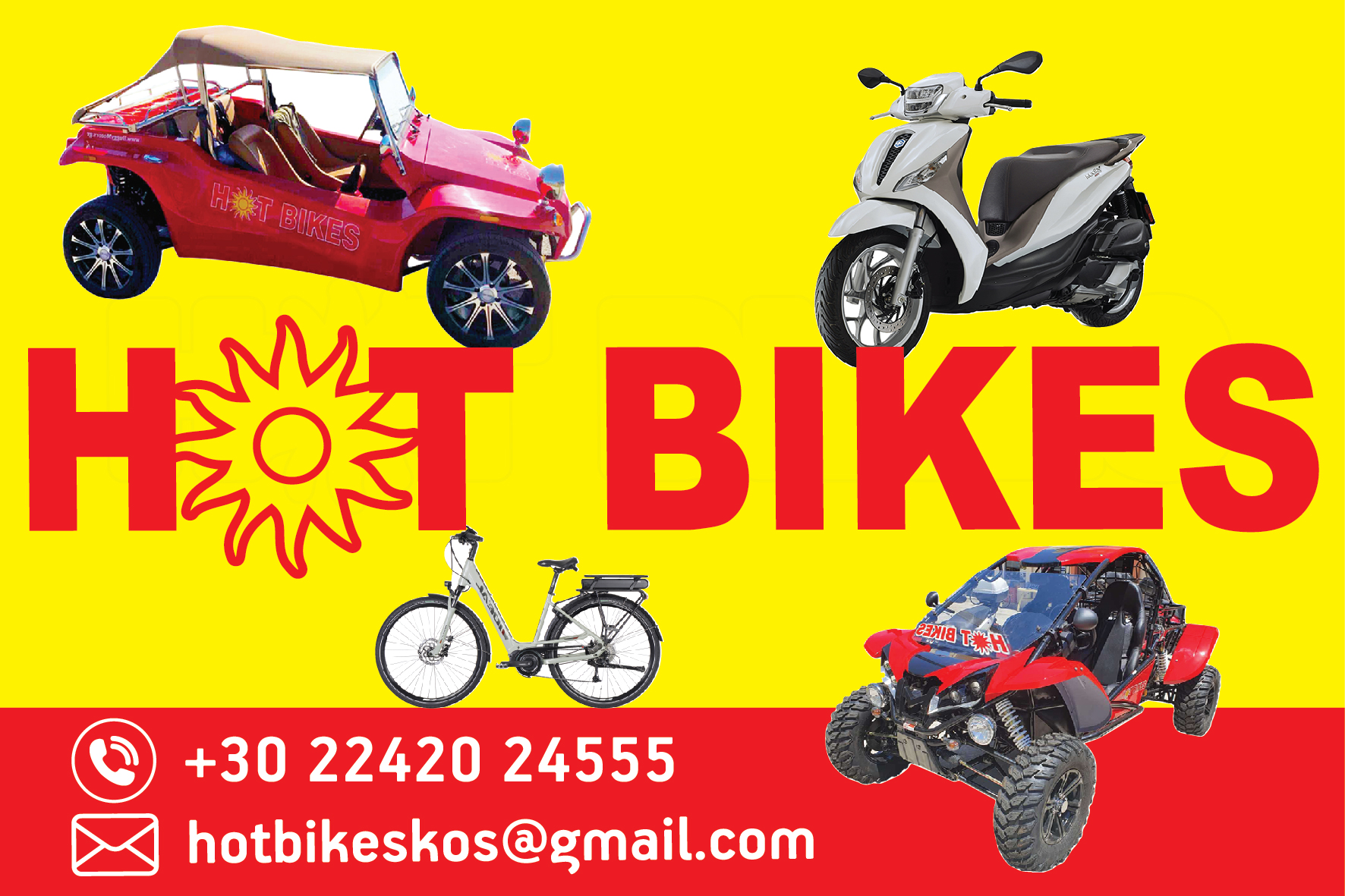 Hot Bikes rents the most suitable motos for your holidays. Hot Bikes offers scooters,
m