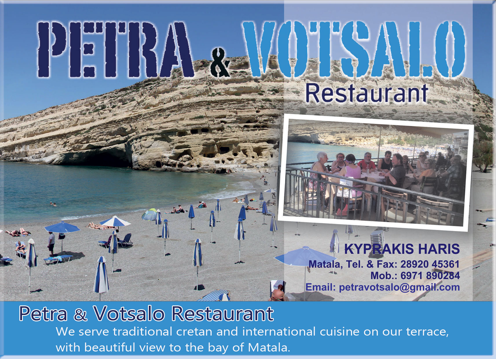 Experience a dining with a view at Petra & Votsalo.
Delicious cuisine and a breathtakin